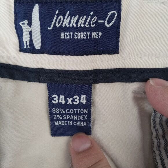 Johnnie-O Pants Mens 34x34 Light Khaki West Coast‎ Prep Chinos 5 Pocket Preppy - Picture 8 of 9